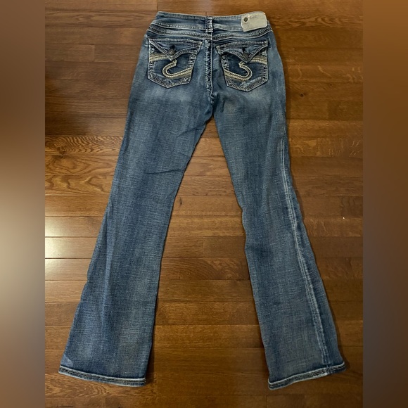 Silver Jeans Suki Flap Pockets Medium Blue Wash Stretch Size W27” L32” - Picture 2 of 12